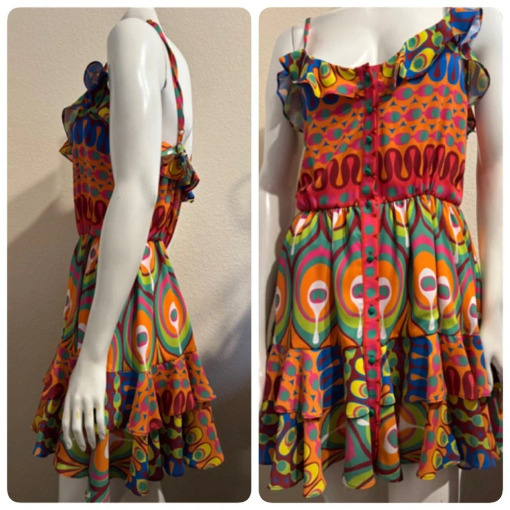 ALEXIS SIRSHA GOGO MULTI COLOR MINI DRESS SIZE MEDIUM - Picture 9 of 12